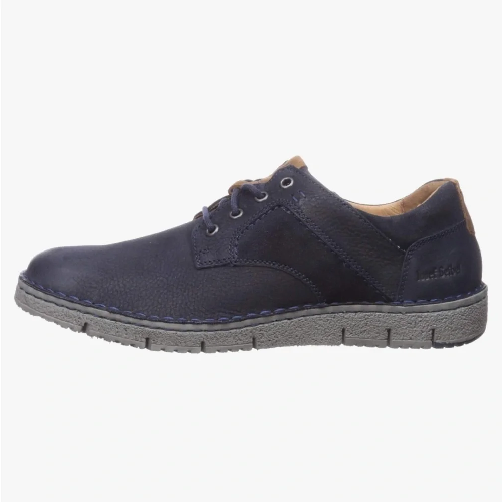 Josef Seibel men’s Ruben navy blue leather oxfords loafers size EU 41 or 9 shoes